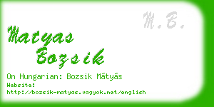matyas bozsik business card