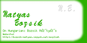 matyas bozsik business card